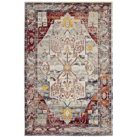 Safavieh Crystal Power Loomed Rectangle Area Rug, Light Blue and Red - 3 x 5 ft. CRS503C-3